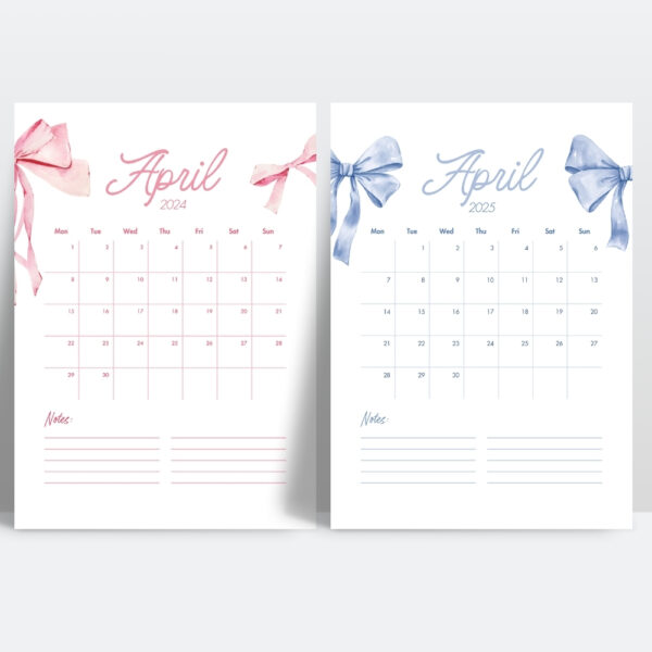 2025 Coquette Printable Calendar Bundle - Image 4