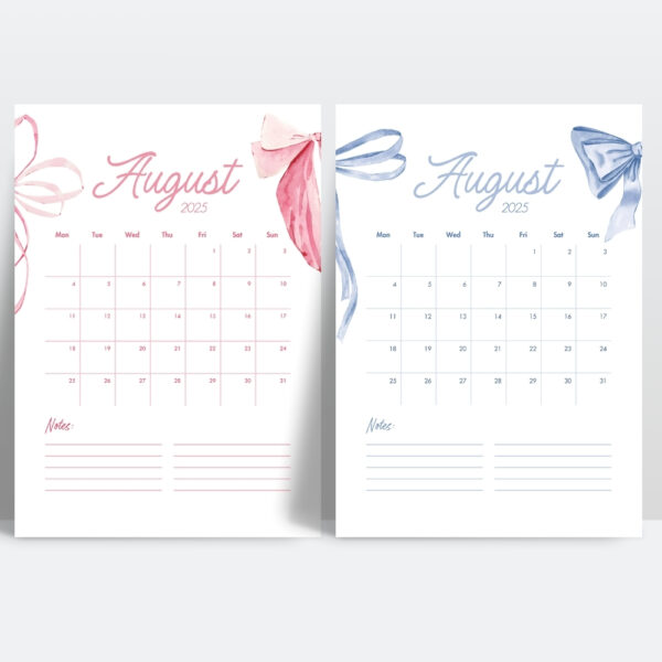 2025 Coquette Printable Calendar Bundle - Image 8
