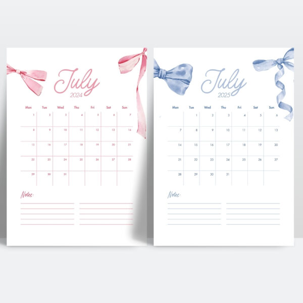 2025 Coquette Printable Calendar Bundle - Image 7