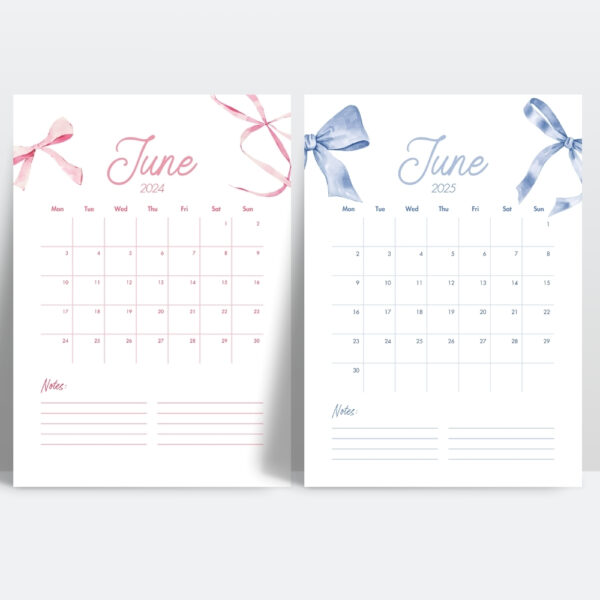 2025 Coquette Printable Calendar Bundle - Image 6
