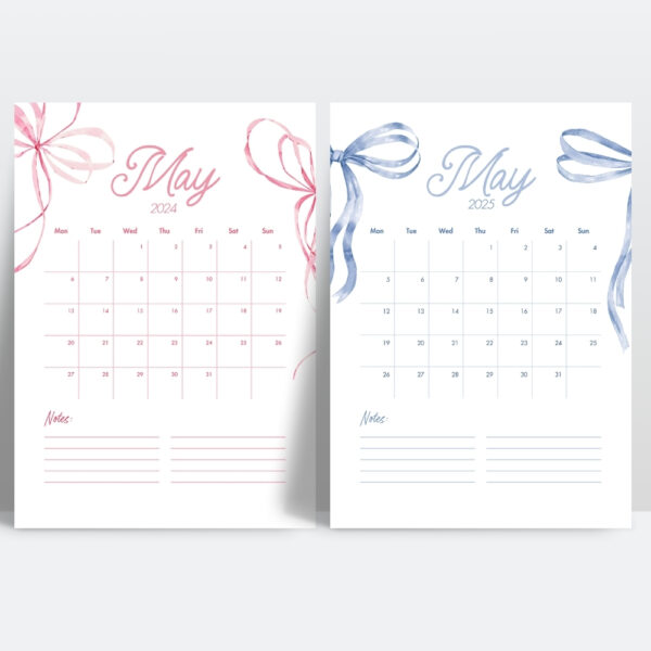 2025 Coquette Printable Calendar Bundle - Image 5