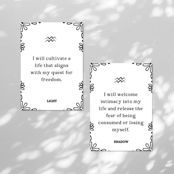 Printable Affirmation Cards for Aquarius Zodiac Sign - Image 2