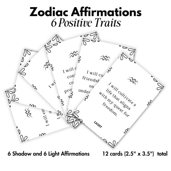 Printable Affirmation Cards for Aquarius Zodiac Sign - Image 4