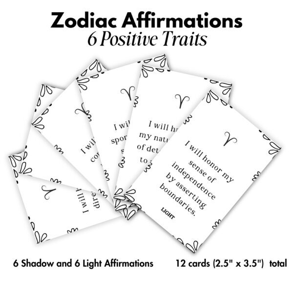 Printable Affirmation Cards for Aries Zodiac Sign - Image 3