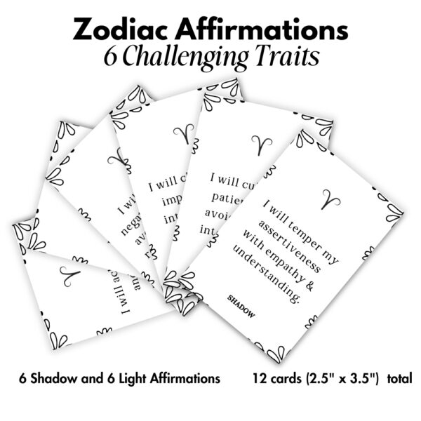 Printable Affirmation Cards for Aries Zodiac Sign - Image 2