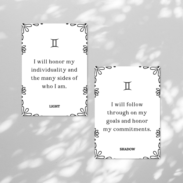 Printable Affirmation Cards for Gemini Zodiac Sign - Image 2