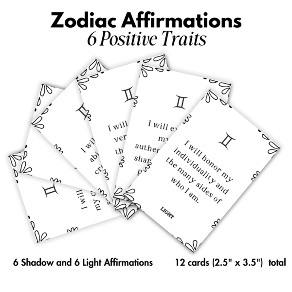 Printable Affirmation Cards for Gemini Zodiac Sign - Image 3