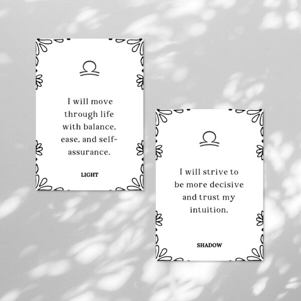 Printable Affirmation Cards for Libra Zodiac Sign - Image 2