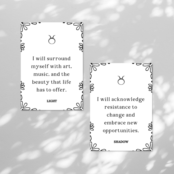 Printable Affirmation Cards for Taurus Zodiac Sign - Image 2
