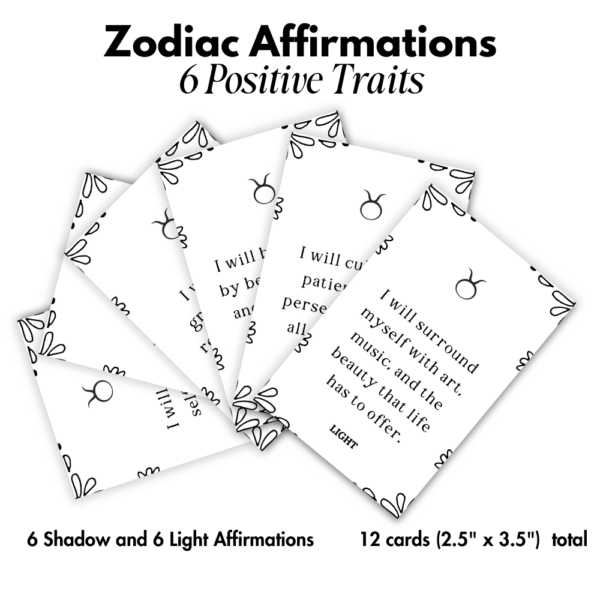 Printable Affirmation Cards for Taurus Zodiac Sign - Image 3