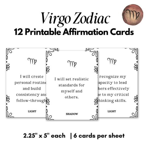 Printable Affirmation Cards for Virgo Zodiac Sign