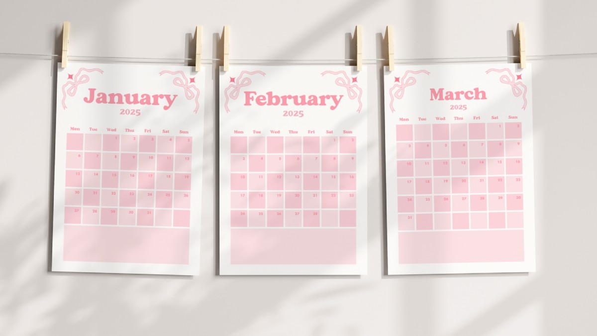 Free Coquette Calendar 2025 Printable (PDF Download)