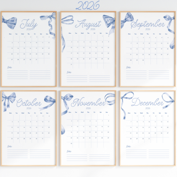 2025-2026 Coquette Printable Calendar Mega Bundle - Image 9