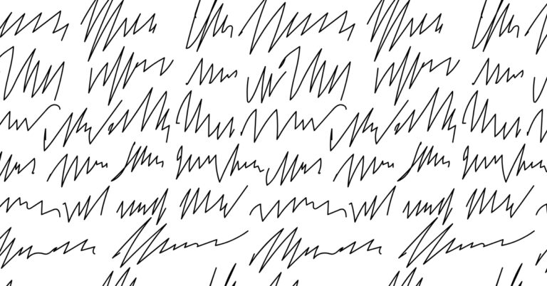 black pencil scribbles on a white background