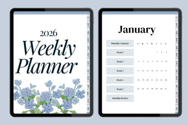 Free 2026 Hyperlinked Weekly Digital Planner for Goodnotes